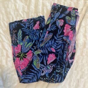 Lilly Pulitzer Pink and Blue Floral Pajama/Lounge Pants